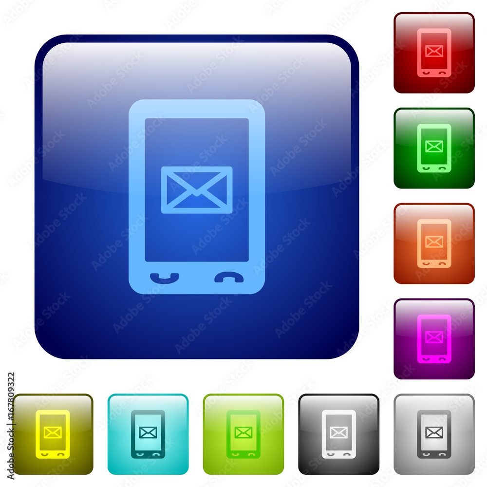 Unread SMS message color square buttons