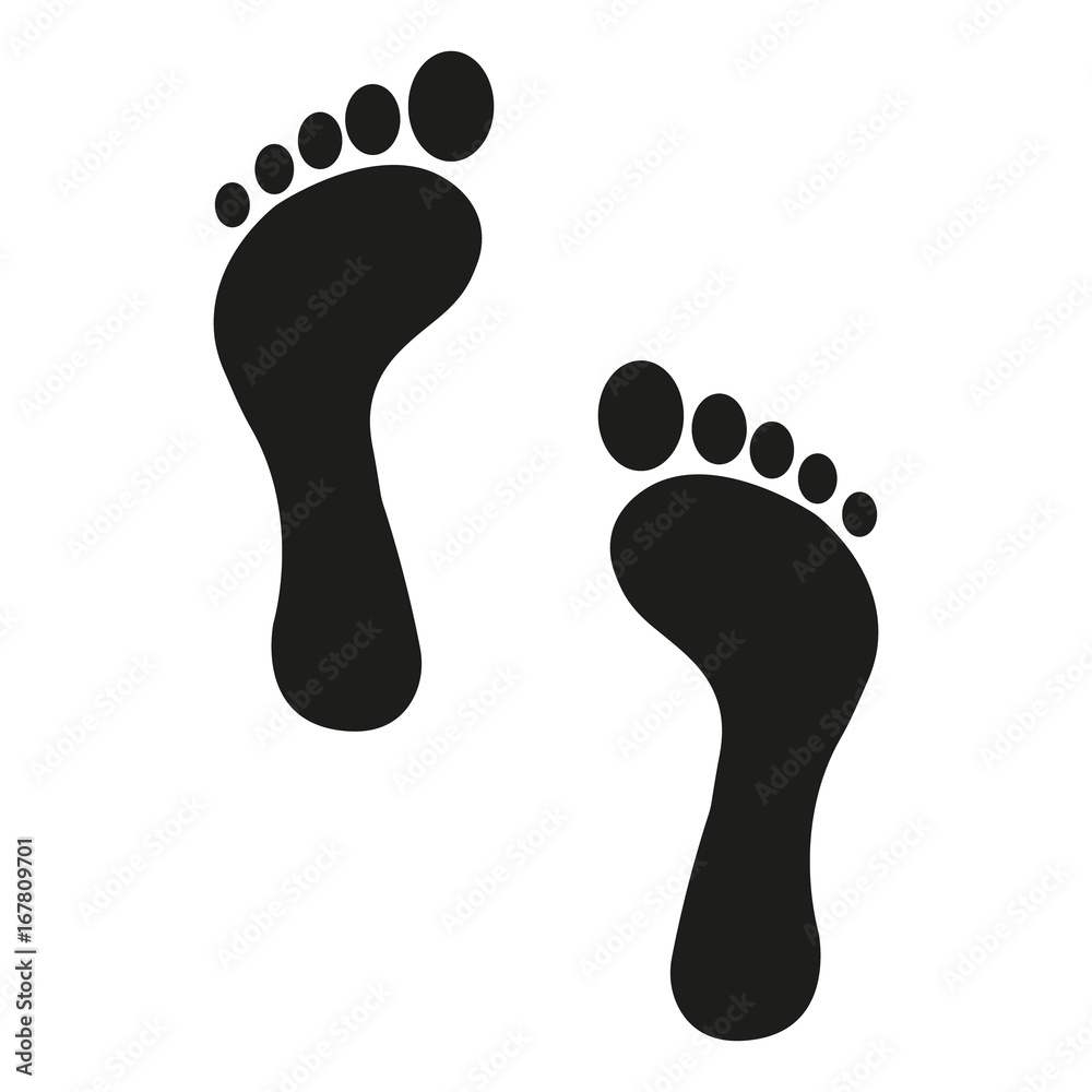 Human foot track. Vector. Human foot track. Vector.