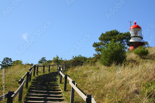 Wooden stair towards the lighthouse of Vlieland. The Netherlands photo