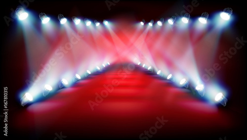 Empty stage before the show. Vector illustration.