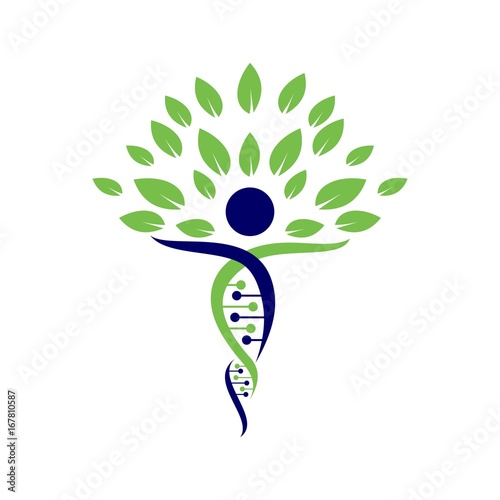 Tree DNA Illustration Logo Vector