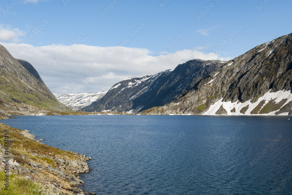 Lake Djupvatnet in Norway in summer