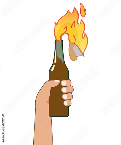 Coctail of molotov. Vector.