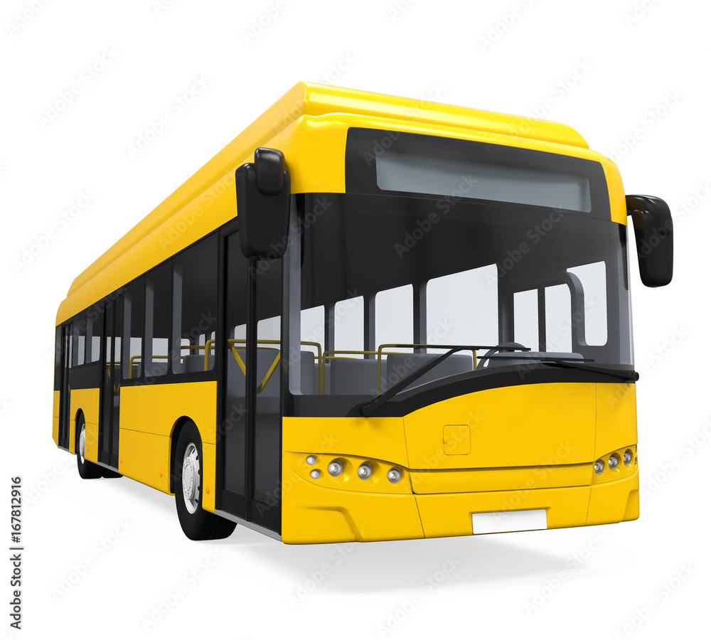 Yellow City Bus Isolated