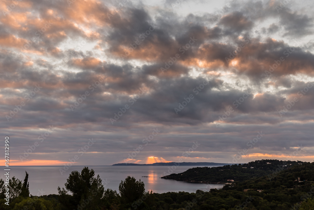 Fototapeta premium Sunrise on the islands of the Levant in the Mediterranean