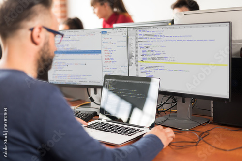 Obraz na płótnie Website design. Developing programming and coding technologies.