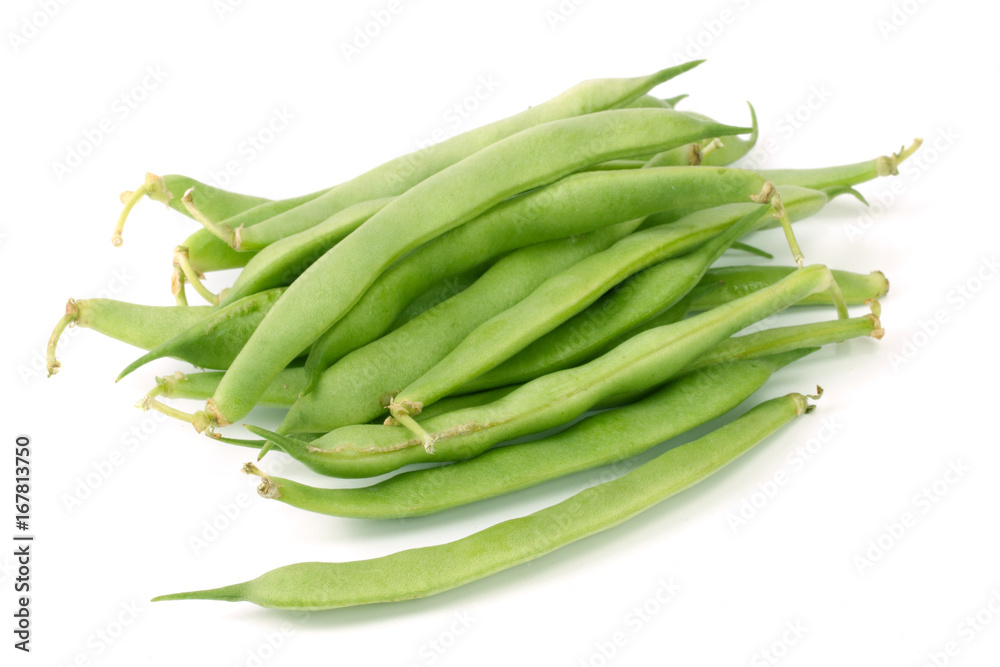 Green beans isolated on a white background Green beans isolated on a white background