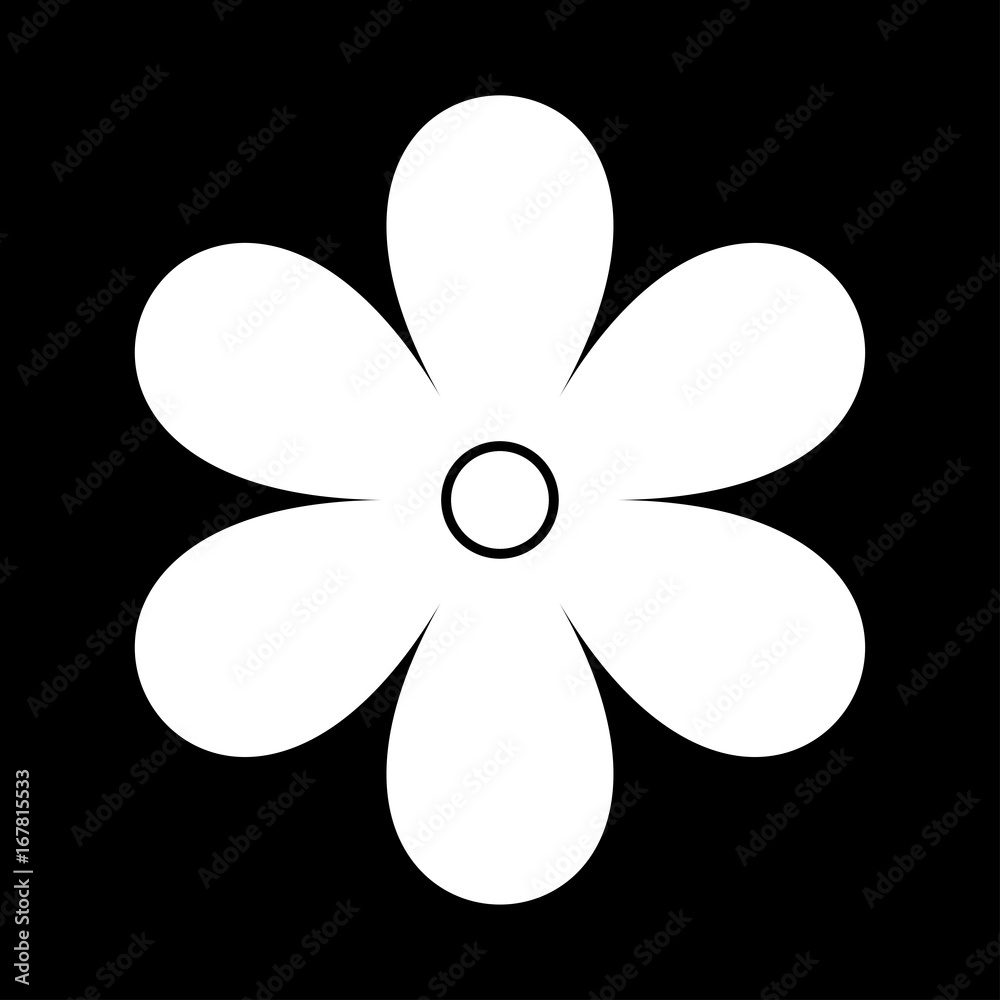Flower white color icon . Flower white color icon .