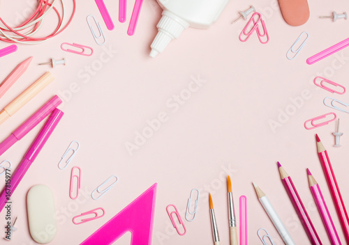 Obraz na płótnie Girls' school supplies