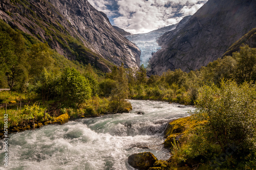 Nice day at the Briksdalbreen in Norway