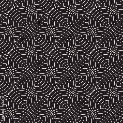 Vector Seamless Rounded Lines Pattern. Abstract Geometric Background Design. Circular Geometric Tiling Lattice