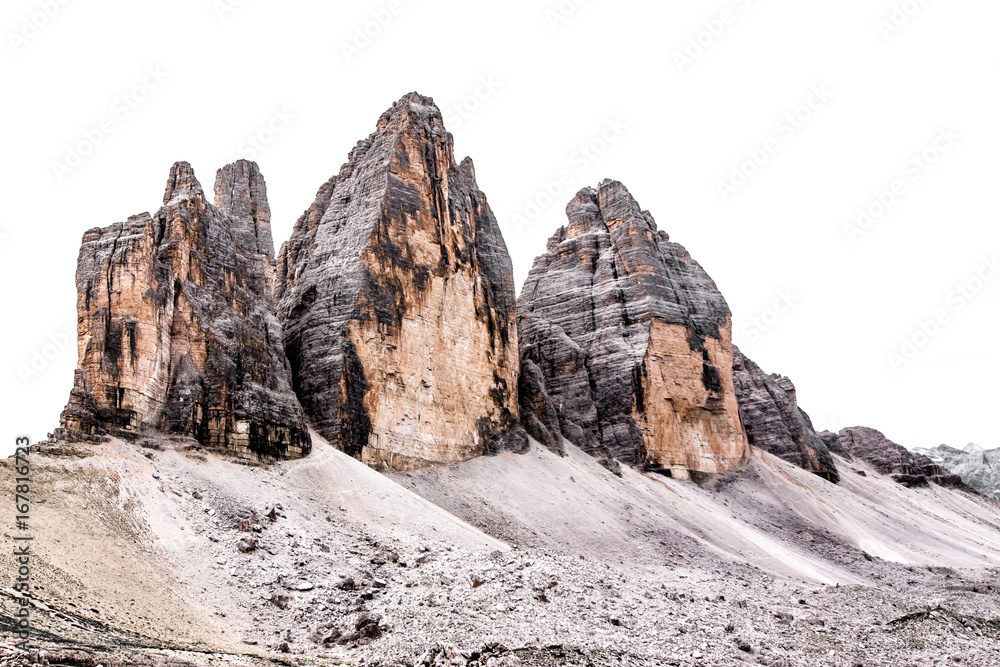 The three peaks of Lavaredo ( Italian: Tre Cime di Lavaredo) in the italian Dolomites