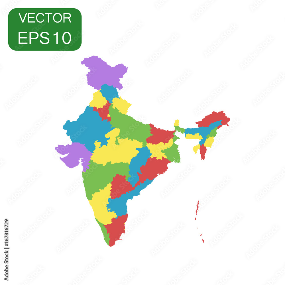 India map icon. Business cartography concept India pictogram. Vector illustration on white background. India map icon. Business cartography concept India pictogram. Vector illustration on white background.