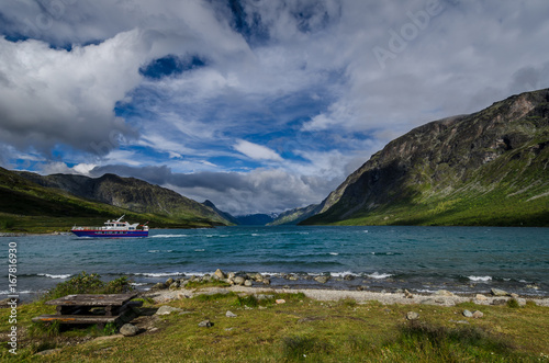 Boat in Jotunheimen on the lake