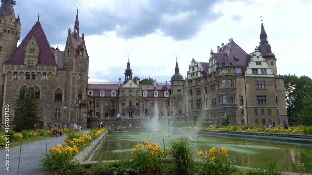 Beautiful Moszna Zamek castle at the Poland Beautiful Moszna Zamek castle at the Poland