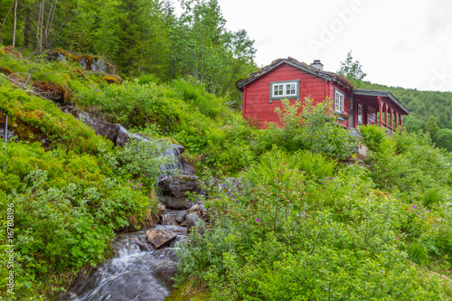 Colorful lonely Norwegian houses © Георгий Лыкин
