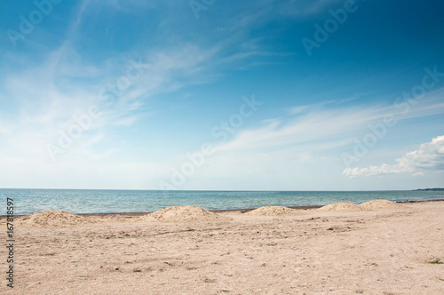 The empty sandy beach