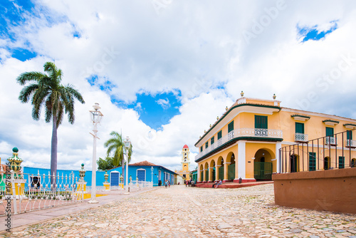 View to the city's main square, Trinidad, Sancti Spiritus, Cuba. Copy space for text.
