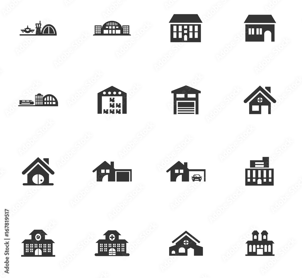 Building icons set Building icons set