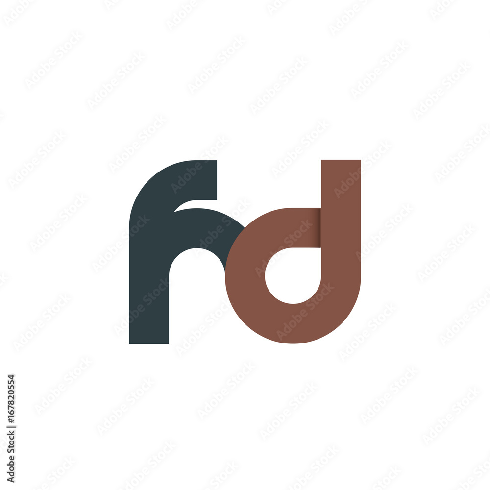 Initial Letter FD Rounded Lowercase Logo Initial Letter FD Rounded Lowercase Logo