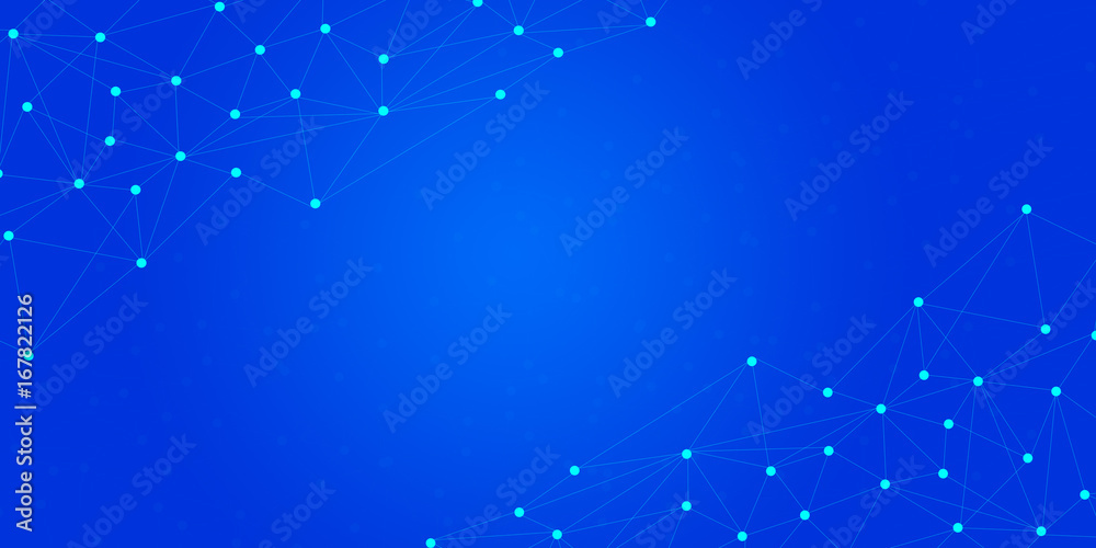 Blue connecting lines background wallpaper. 3D Rendering