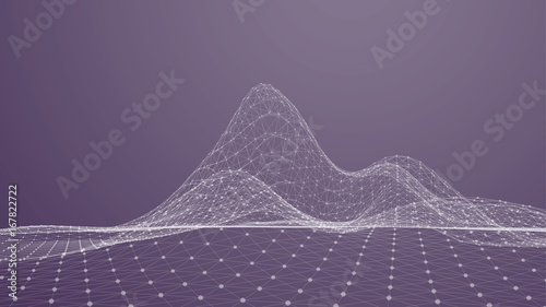 Wireframe polygonal landscape