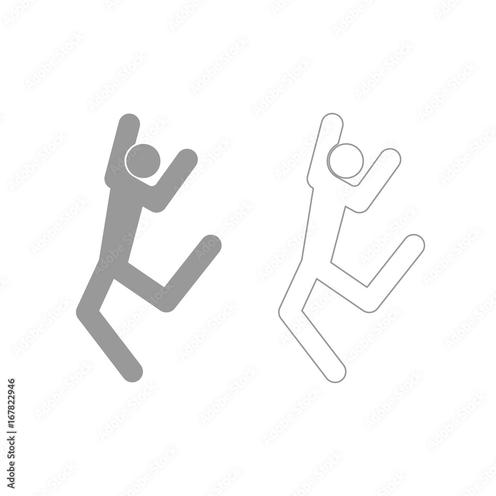Dancer stick grey set icon . Dancer stick grey set icon .