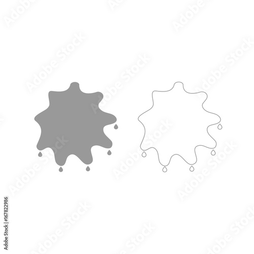Abstract ink blot grey set icon .