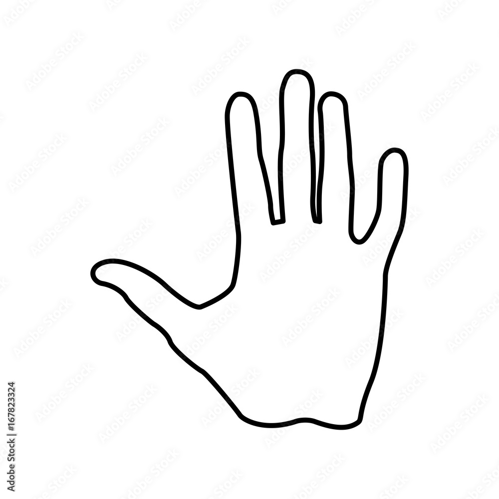 Human hand black color icon .