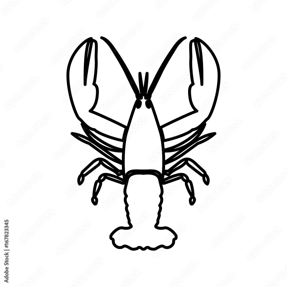 Craw fish black color icon . Craw fish black color icon .