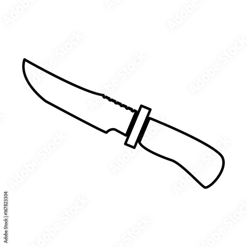 Knife of hunter black color icon .