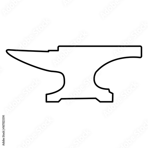 Anvil block black color icon .