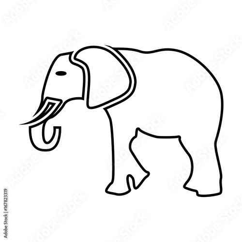 Elephant black color icon .