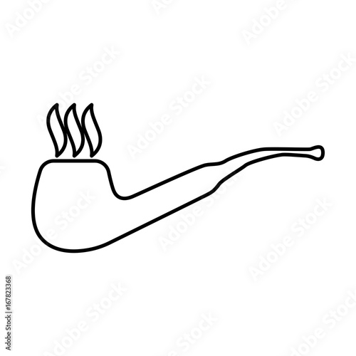 Smoking pipe black color icon .
