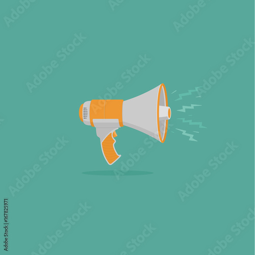 Megaphone Flat Vector Illustration