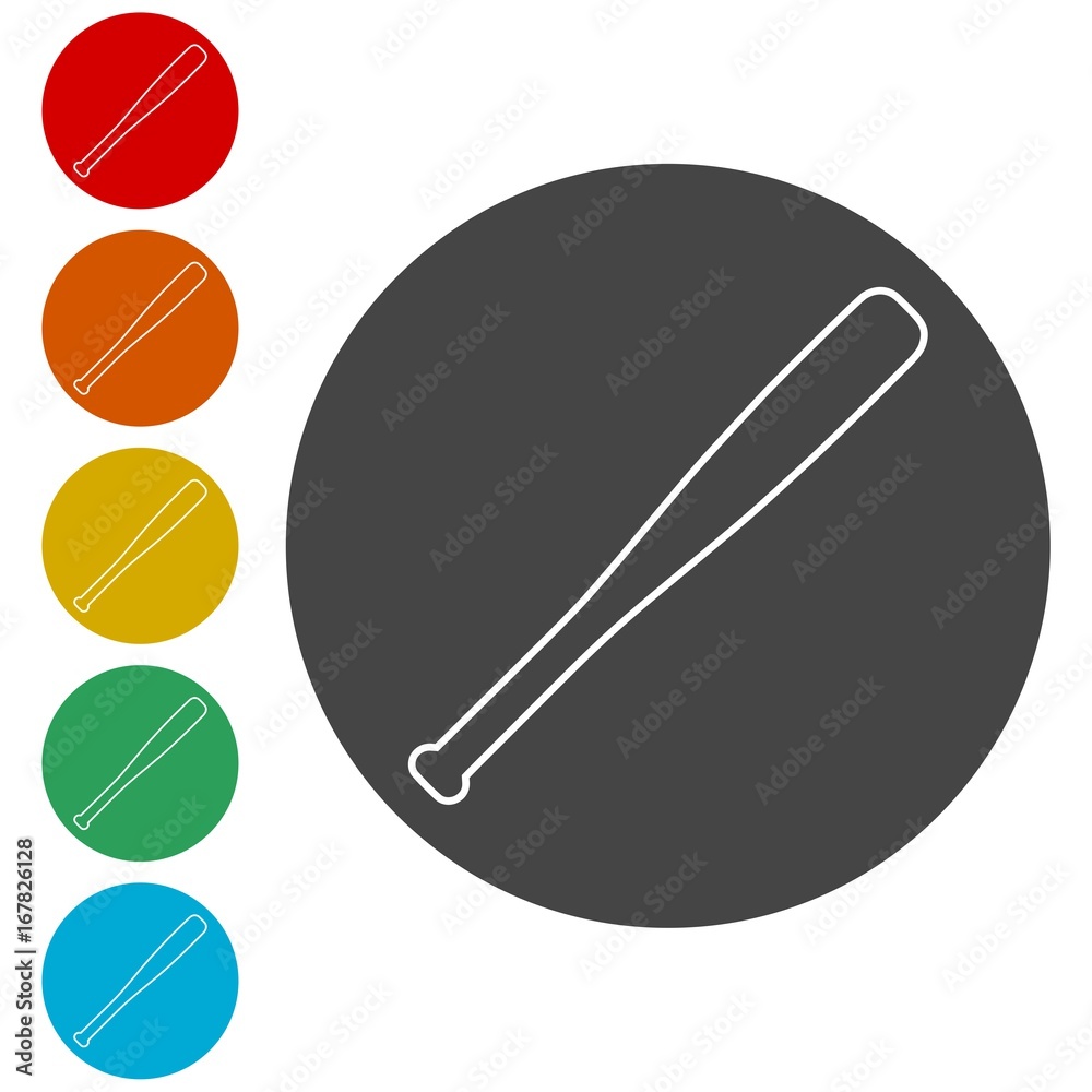 Baseball bat icons set - vector Illustration Baseball bat icons set - vector Illustration