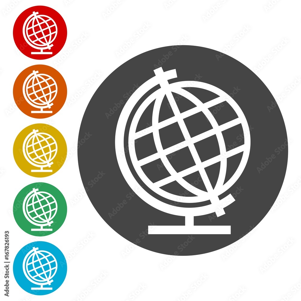 Vector school Globe icons set - Illustration Vector school Globe icons set - Illustration