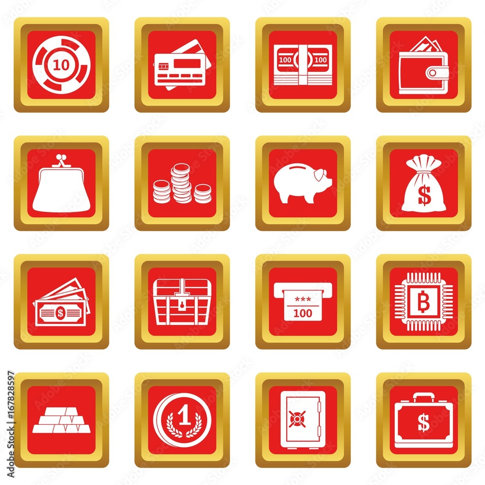 Different money icons set red