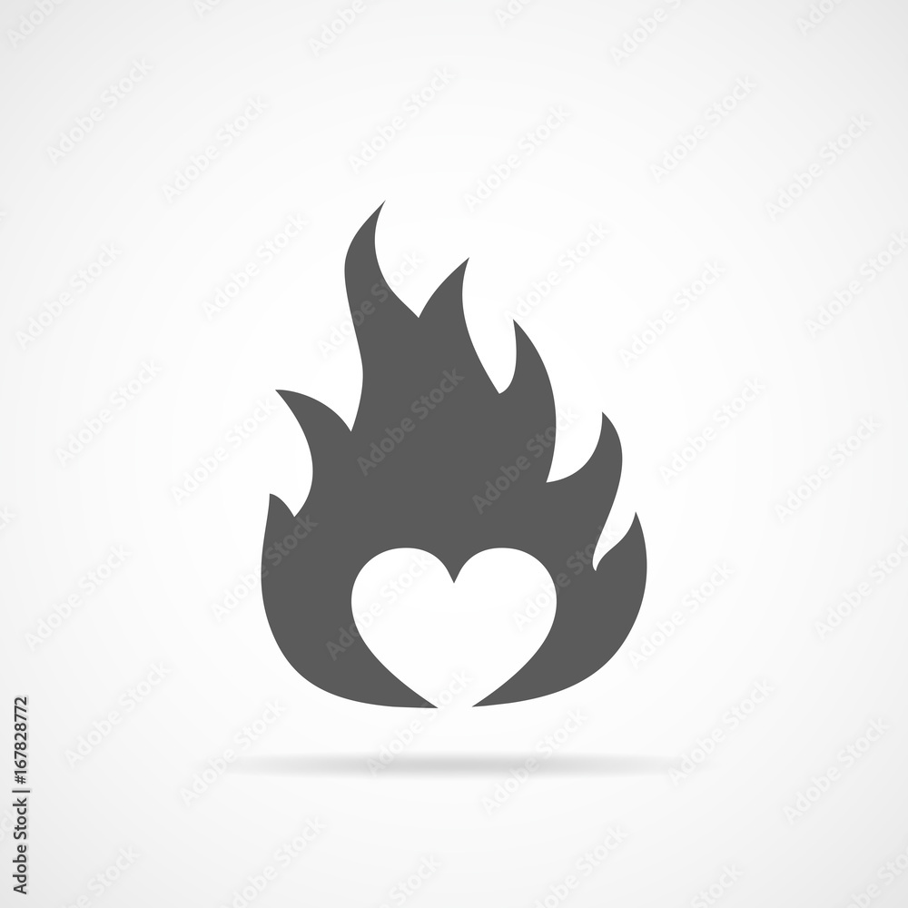 Heart in flame. Vector illustration Heart in flame. Vector illustration