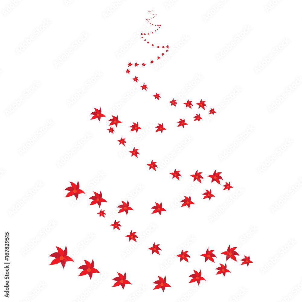 Obraz premium Isolated christmas tree on a white background, Vector illustration