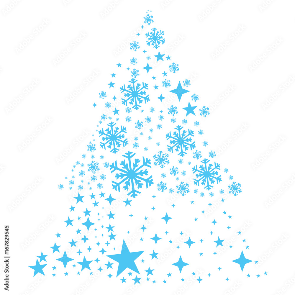 Isolated christmas tree on a white background, Vector illustration