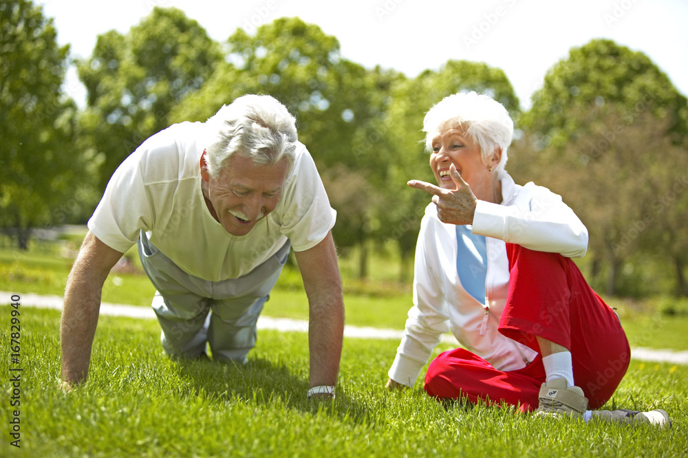 Couple doing exercise