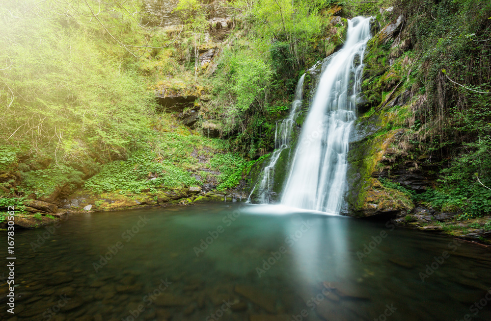 Nice Waterfall on Mountain Stream,Spain. Nice Waterfall on Mountain Stream,Spain.