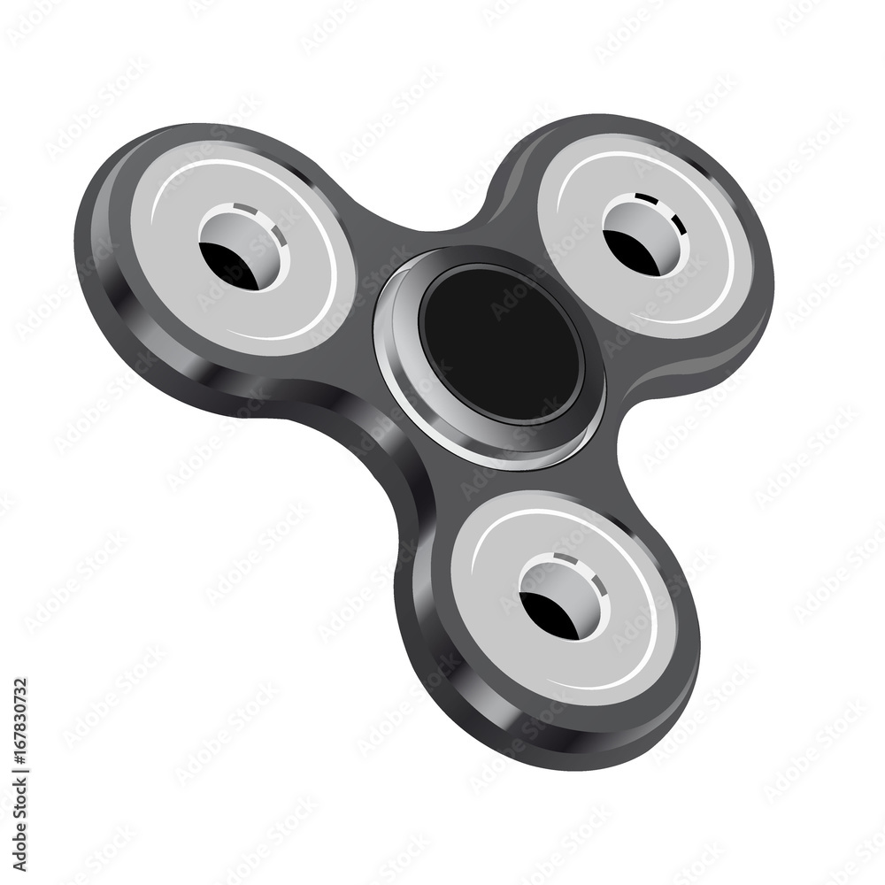 grey spinner on a white background shiny metallic triple grey spinner on a white background shiny metallic triple