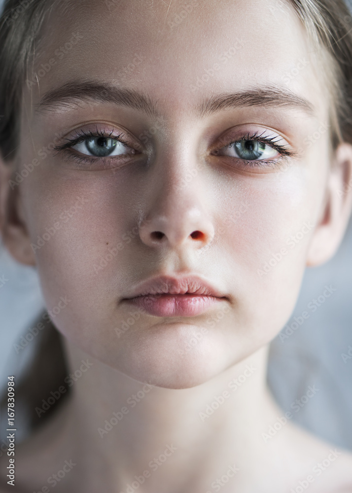 portrait of a beautiful young girl close-up portrait of a beautiful young girl close-up