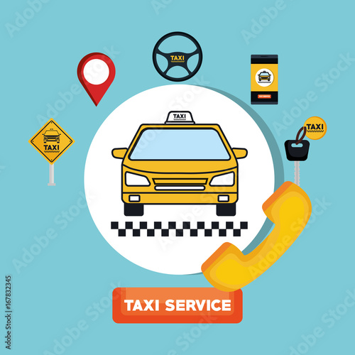taxi service transport public app vector illustration