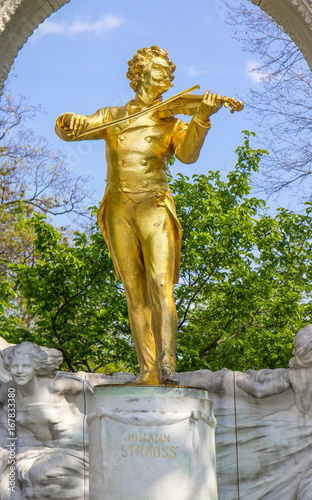 Statue of Johan Strauss in Vienna, Austria