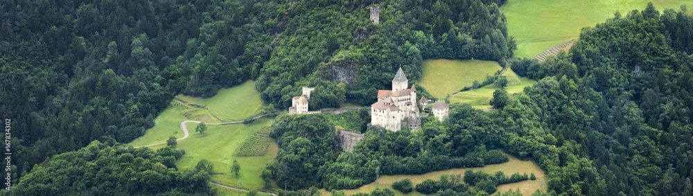 air view to old castle in Italy
