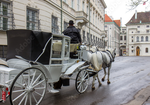 Old carriage touristic attraction in Vienna, Austria