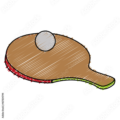 ping pong racket and ball vector illustration design